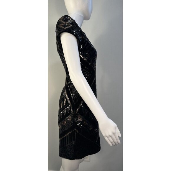 Express Sequined  With Velvet Bling Geometric Dress. Stunning, Perfect,  Holiday - Picture 4 of 16